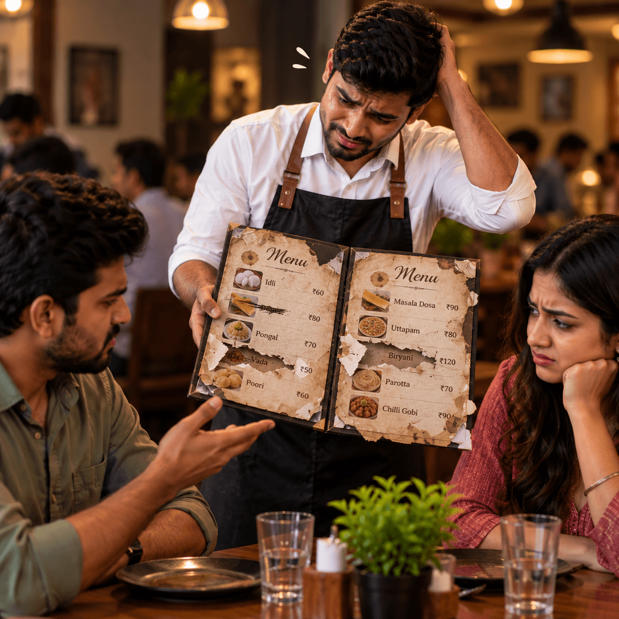 Before - Traditional Paper Menu